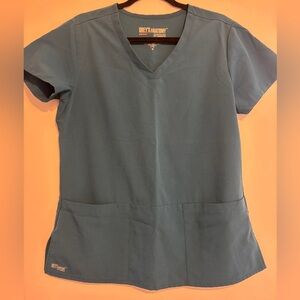 Grey's Anatomy Women's Teal V-Neck Short Sleeve Scrub Top III